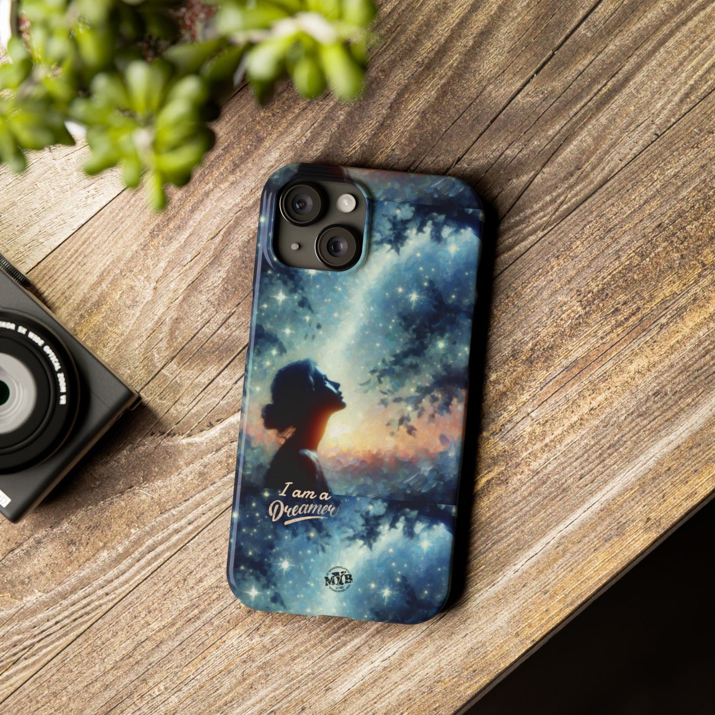 MYB Dreamer Slim Phone Case - Starry Night Design for Dreamers & Nature Lovers