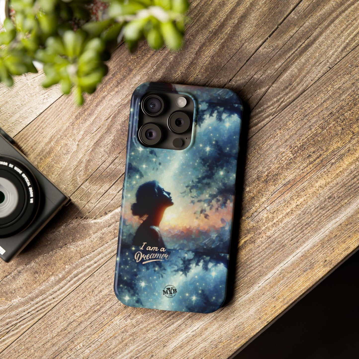 MYB Dreamer Slim Phone Case - Starry Night Design for Dreamers & Nature Lovers
