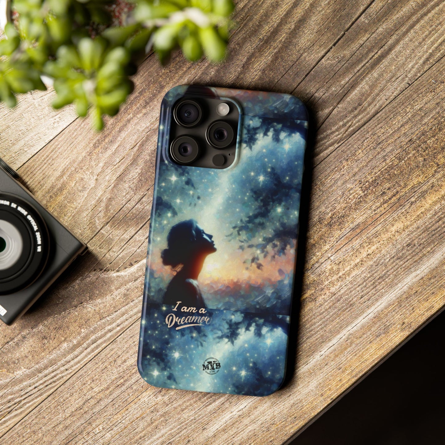 MYB Dreamer Slim Phone Case - Starry Night Design for Dreamers & Nature Lovers