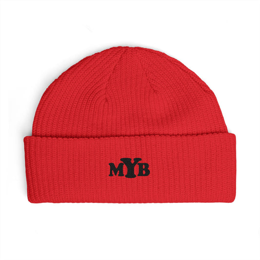 'MYB' Embroidered Knit Beanie