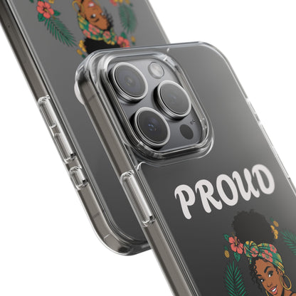Clear Impact-Resistant Phone Case — "Proud Caribbean Gyal"