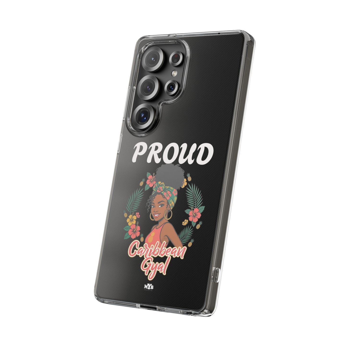 Clear Impact-Resistant Phone Case — "Proud Caribbean Gyal"