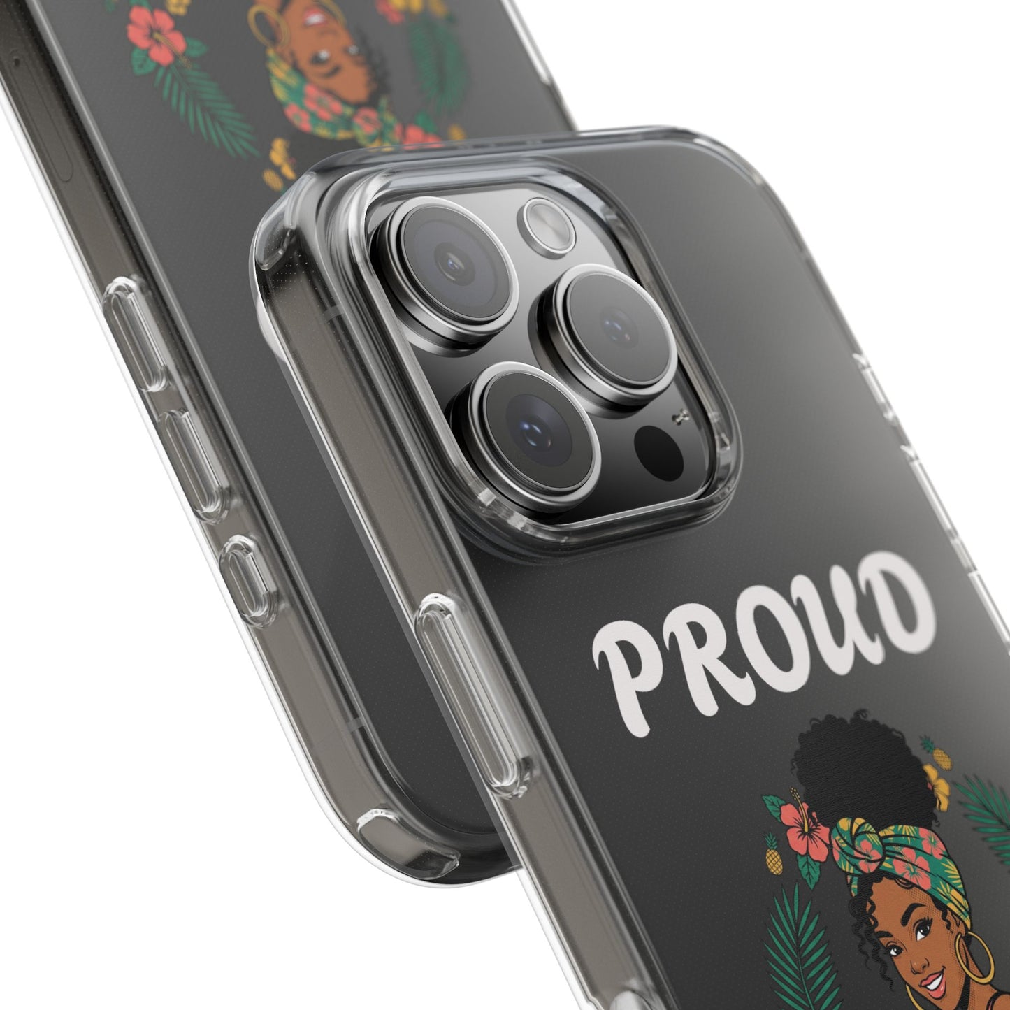 Clear Impact-Resistant Phone Case — "Proud Caribbean Gyal"