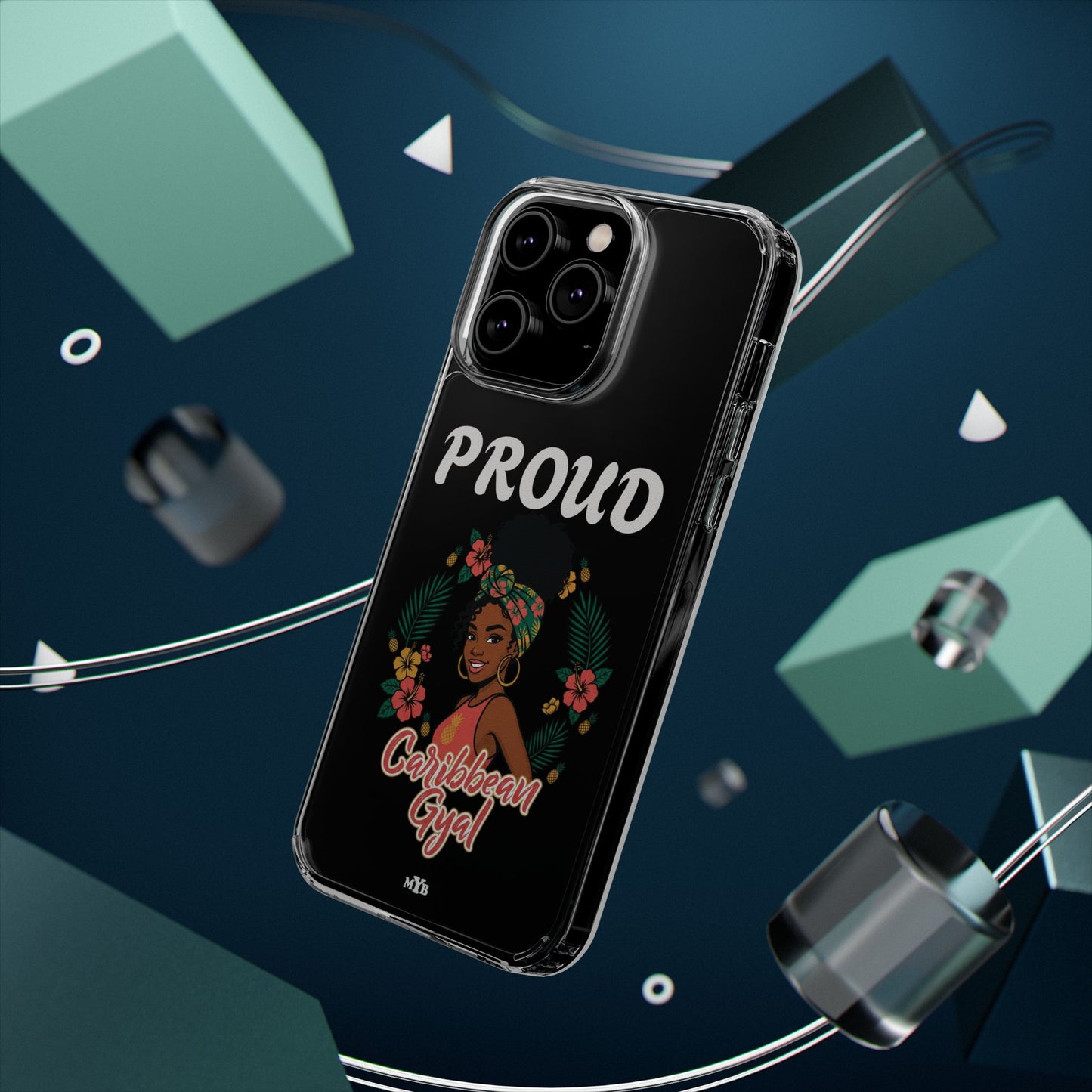 Clear Impact-Resistant Phone Case — "Proud Caribbean Gyal"