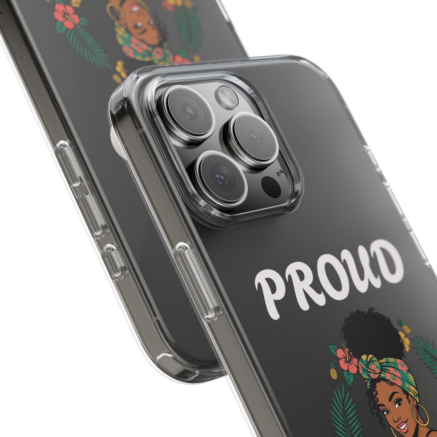 Clear Impact-Resistant Phone Case — "Proud Caribbean Gyal"