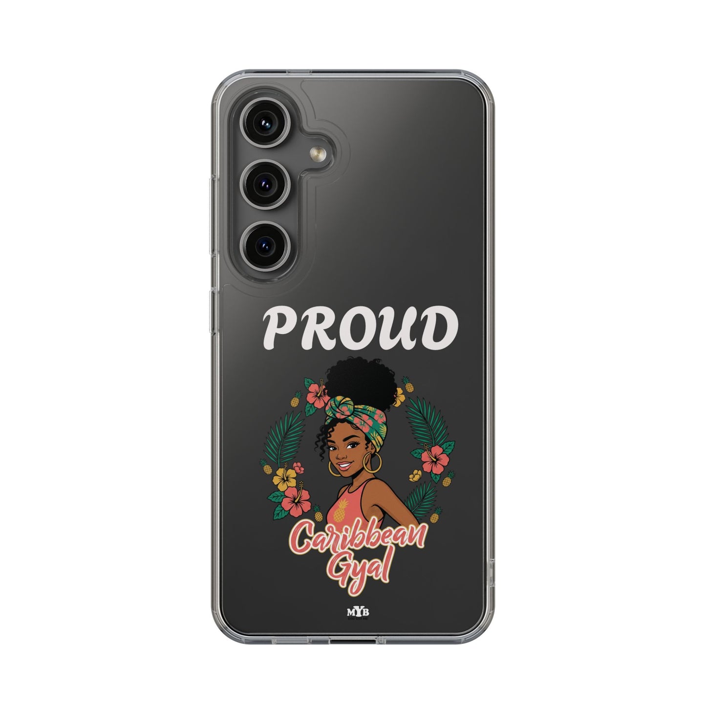 Clear Impact-Resistant Phone Case — "Proud Caribbean Gyal"