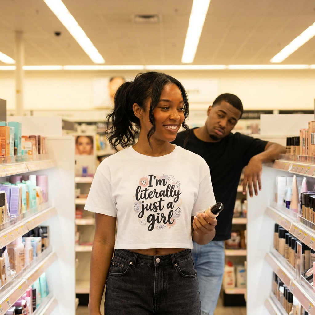 MYB "Literally Just a Girl Crop Tee"