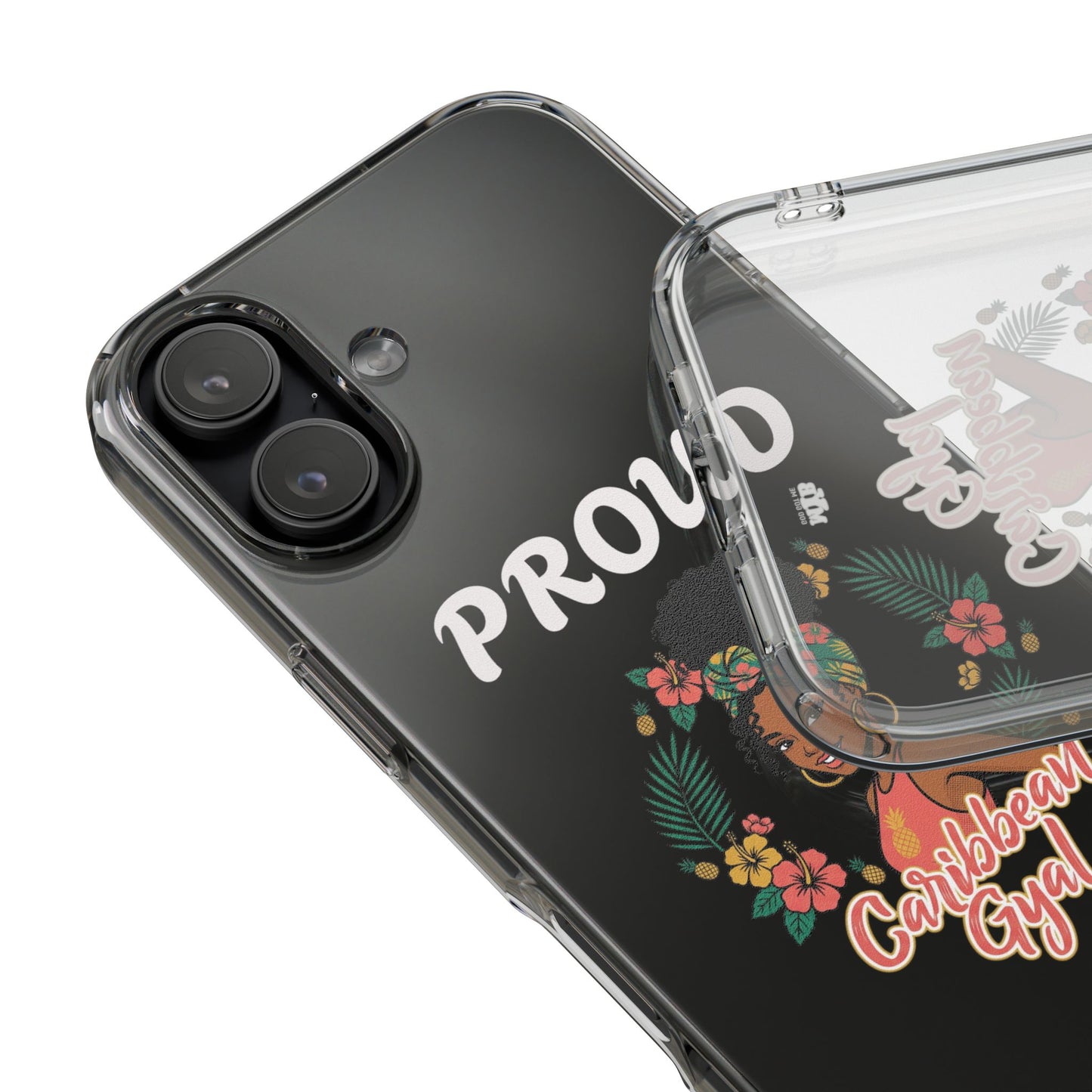 Clear Impact-Resistant Phone Case — "Proud Caribbean Gyal"
