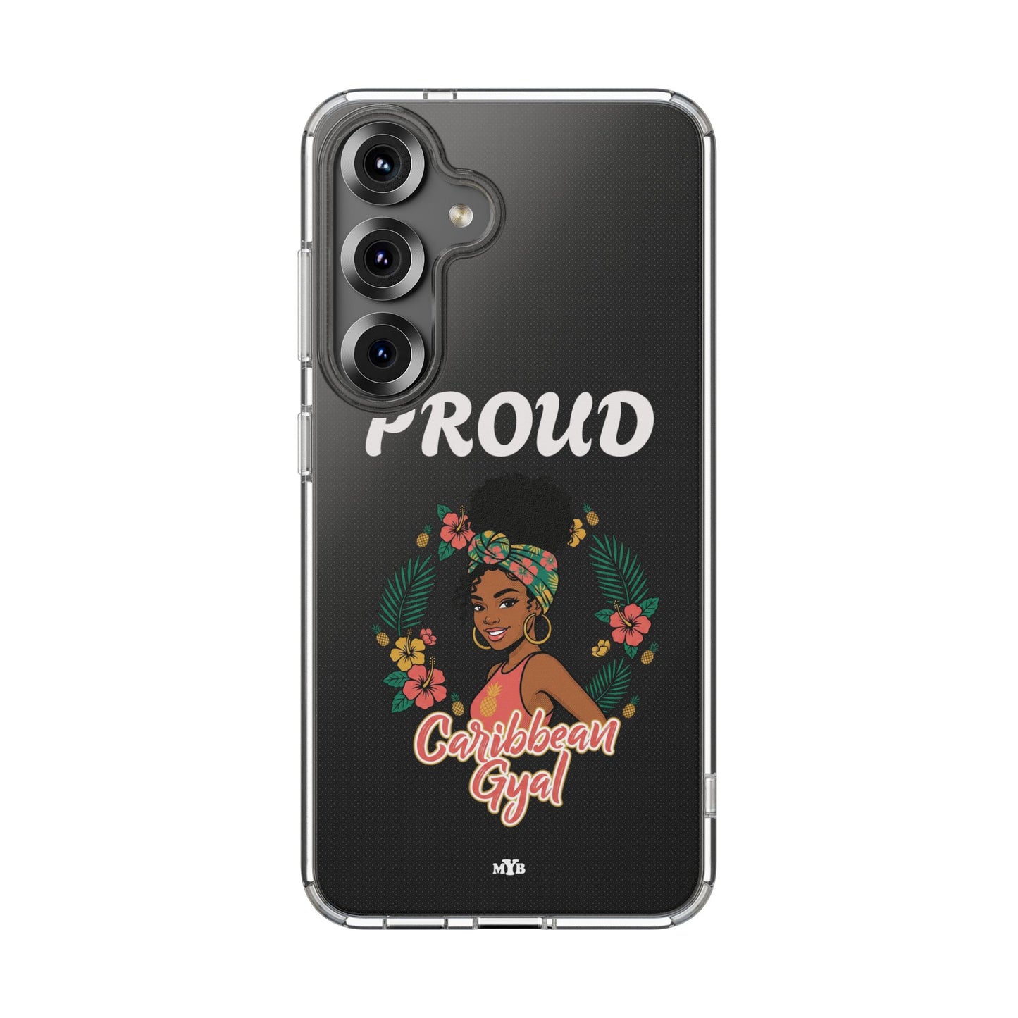 Clear Impact-Resistant Phone Case — "Proud Caribbean Gyal"