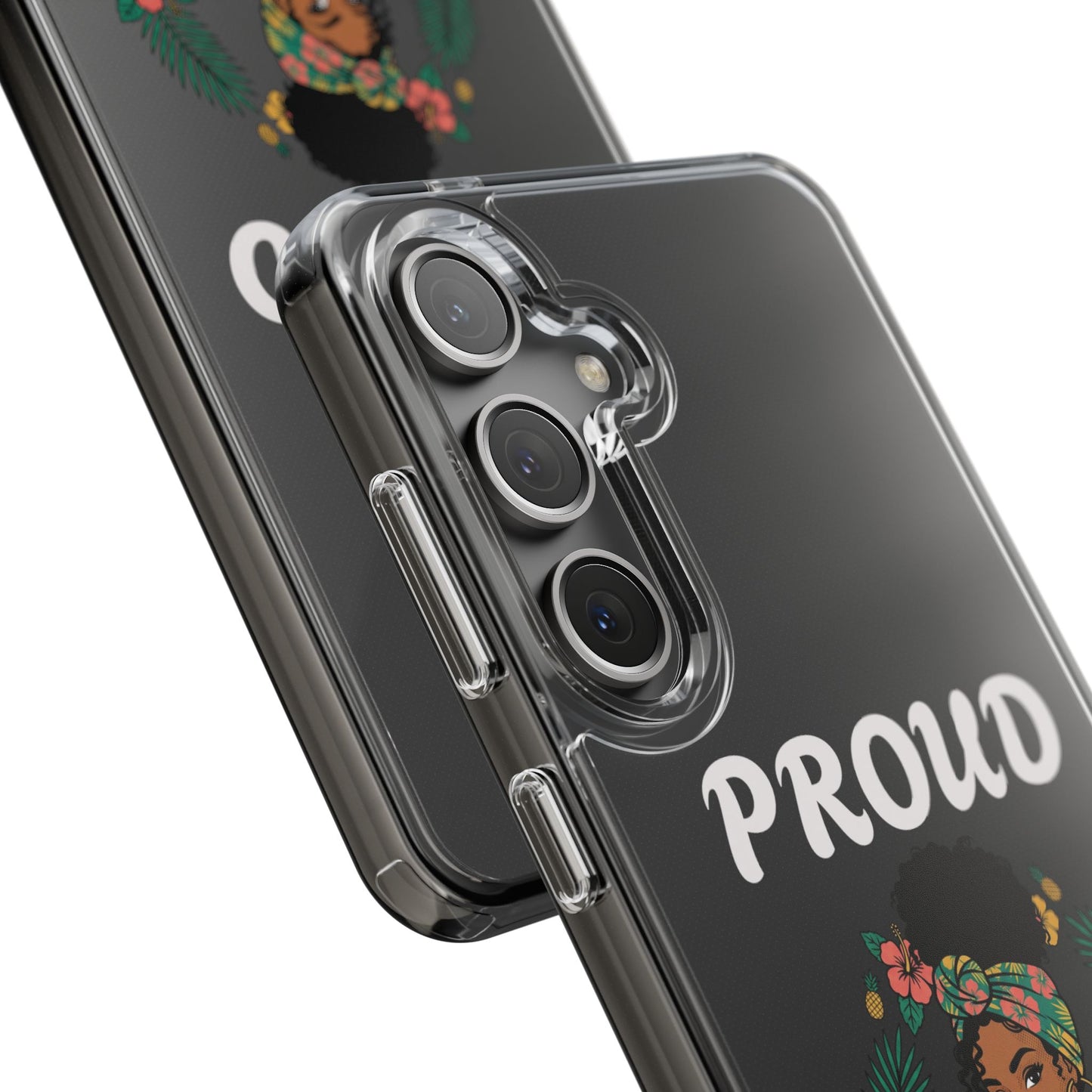 Clear Impact-Resistant Phone Case — "Proud Caribbean Gyal"