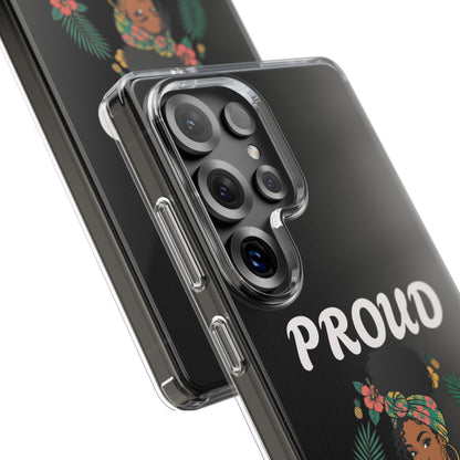 Clear Impact-Resistant Phone Case — "Proud Caribbean Gyal"