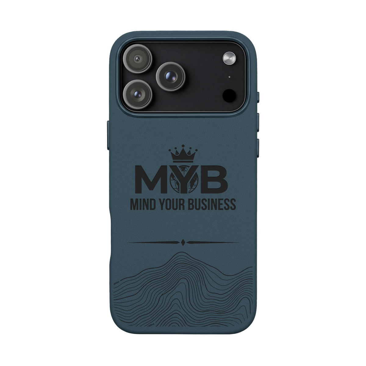 PU Leather Phone Case — Engraved “M.Y.B. Mind Your Business” Slim Protective Cover
