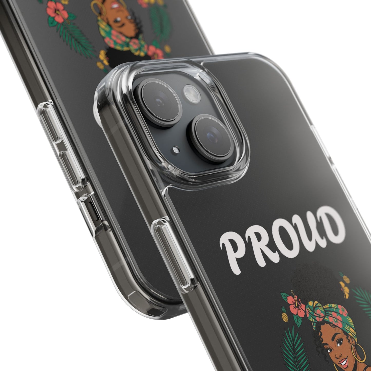 Clear Impact-Resistant Phone Case — "Proud Caribbean Gyal"