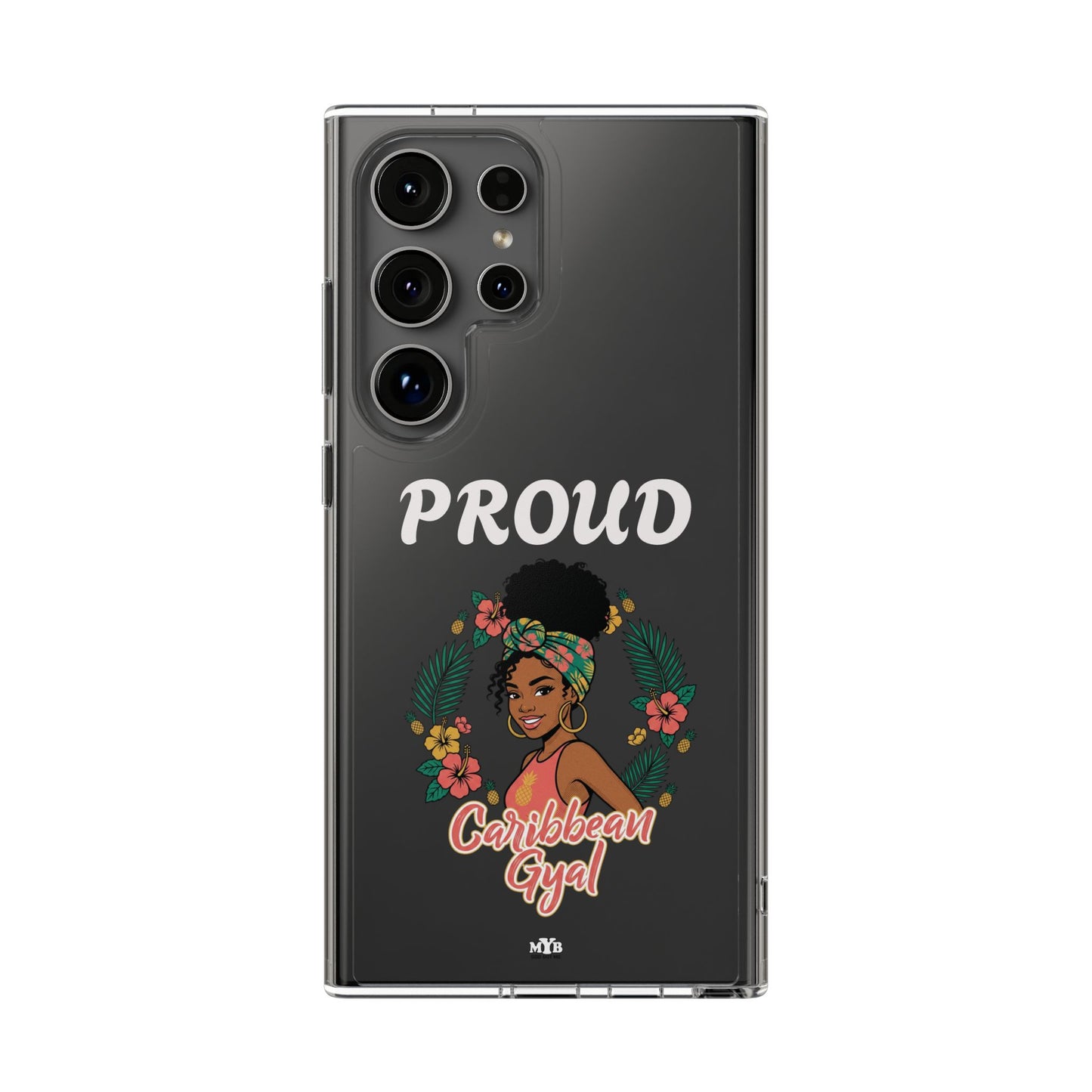Clear Impact-Resistant Phone Case — "Proud Caribbean Gyal"