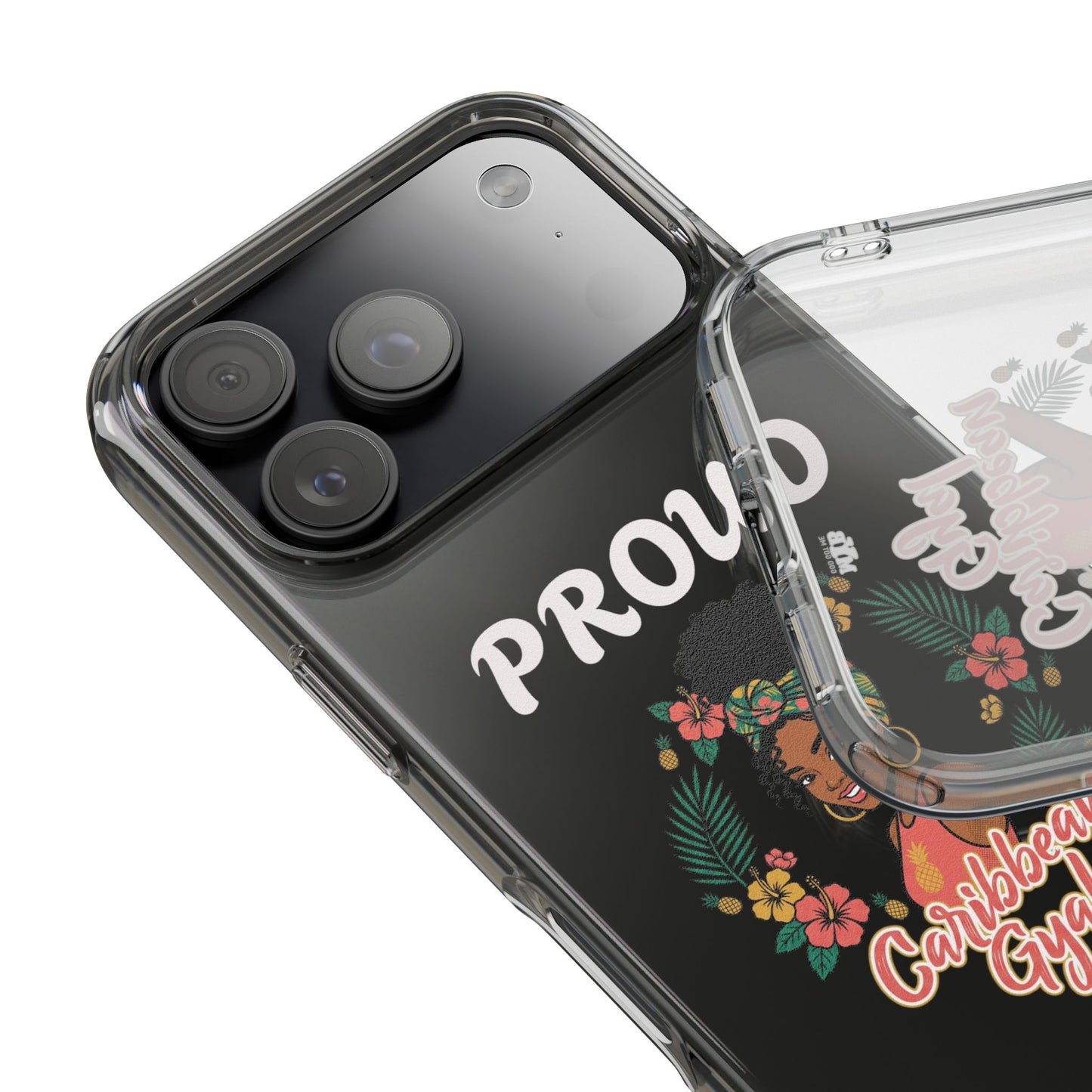 Clear Impact-Resistant Phone Case — "Proud Caribbean Gyal"