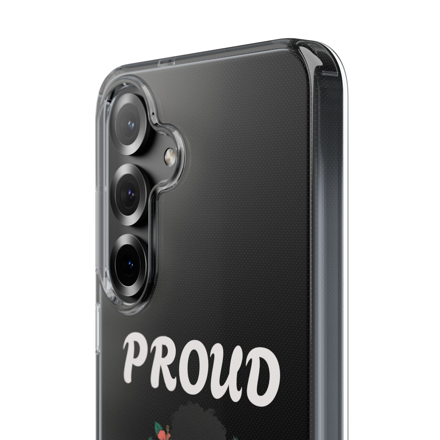 Clear Impact-Resistant Phone Case — "Proud Caribbean Gyal"