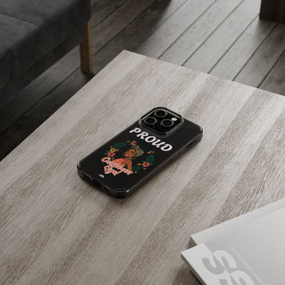 Clear Impact-Resistant Phone Case — "Proud Caribbean Gyal"